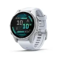 Garmin Fenix 8 Smart Watch 43 mm AMOLED Silver with Whitestone silicone band