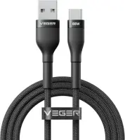 Veger Cable USB-A to USB-C PD 11V 6A 66W AC04 1.2m, Black
