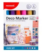 Akrüülmarkerid MonAmi Deco 460 6 metallic neoonvärvi pakis