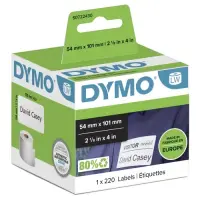 Dymo 99014 (S0722430) Label Roll Black on White, 54mm x 101mm, 220 Labels