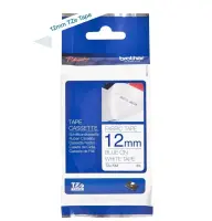 Kleepkirjalint/markeerimislint BROTHER TZE-FA3 12mm x3m valge/tumesinine