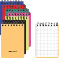 Märkmeplokk spiraalköites A7 MEMO ruuduline 60 lehte värvivalik