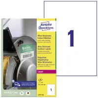 Kleebisetikett AVERY Zweckform 210x297mm temp- ja veekindel 40 lehte valge (L7917-40)