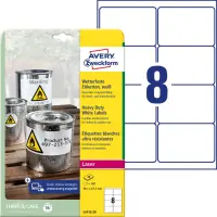 Kleebisetikett polüesterkilest ilmastikukindel AVERY Zweckform 99,1 x 67,7mm 20l permanentse liimiga (L4715-20)