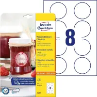 Kleebisetikett AVERY Zweckform Q65mm 10 lehte eemaldatav (5081)