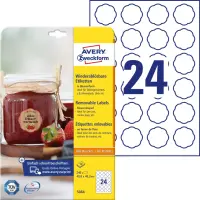 Kleebisetikett AVERY Zweckform 40,8x40,3mm 10 lehte eemaldatav lillekujuline (5084)