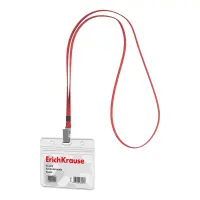 Kaardihoidja ERICH KRAUSE 95x58mm kaelapaelaga horisontaalne punane