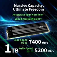SSD AGI 750xTBW rating MTBF 2000000 h Read speed 7400 MB/s Write speed 5200 MB/s NVMe Yes PCI…