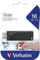 Verbatim 98696 Slider USB Flash Drive 16GB, USB-A 2.0, Black