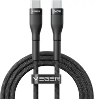 Veger Cable USB-C to USB-C PD 48V 5A 240W CC03 1.5m, Black