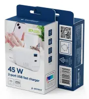 CHARGER USB UNIVERSAL 2P 45W/TA-UC-1A1C-PD45-01-W GEMBIRD – pilt 3
