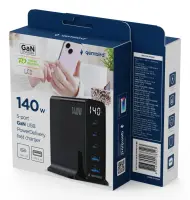 CHARGER USB UNIVERSAL 4P 140W/TA-UC-2A3C-PD140-01-BK GEMBIRD – pilt 3