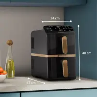 Philips 4000 series Dual Stack Airfryer Vertical Basket 10L Kahekohaline Eraldiseisev 2750 W Kuumaõhu fritüür Must – pilt 3