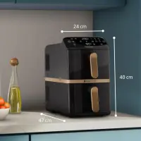 Philips 4000 series Dual Stack Airfryer Vertical Basket 10L Kahekohaline Eraldiseisev 2750 W Kuumaõhu fritüür Must – pilt 5