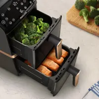 Philips 4000 series Dual Stack Airfryer Vertical Basket 10L Kahekohaline Eraldiseisev 2750 W Kuumaõhu fritüür Must – pilt 9