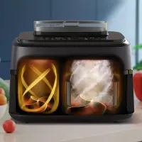 Philips 5000 series NA551/00 fritüür Kahekohaline 9 l Eraldiseisev 2750 W Kuumaõhu fritüür Must, Hõbe