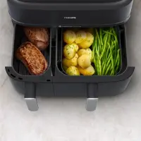 Philips 5000 series NA551/00 fritüür Kahekohaline 9 l Eraldiseisev 2750 W Kuumaõhu fritüür Must, Hõbe – pilt 3