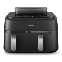 Philips 5000 series NA551/00 fritüür Kahekohaline 9 l Eraldiseisev 2750 W Kuumaõhu fritüür Must, Hõbe – pilt 8