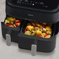 Philips 5000 series NA551/00 fritüür Kahekohaline 9 l Eraldiseisev 2750 W Kuumaõhu fritüür Must, Hõbe – pilt 13