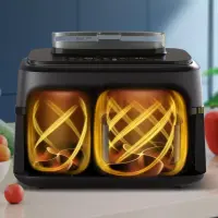 Philips 5000 series NA551/00 fritüür Kahekohaline 9 l Eraldiseisev 2750 W Kuumaõhu fritüür Must, Hõbe – pilt 16