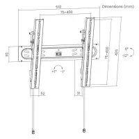 TV SET ACC WALL MOUNT 32-65"/WM-65T-PRO-01 GEMBIRD – pilt 5
