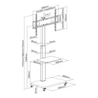 TV SET ACC FLOOR STAND 37-75"/BLACK TVS-75S-02 GEMBIRD – pilt 6