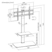TV SET ACC FLOOR STAND 43-86"/TVS-86ST-01 GEMBIRD – pilt 7