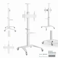 TV SET ACC FLOOR STAND 37-70"/WHITE TVS-70T-02-W GEMBIRD – pilt 10