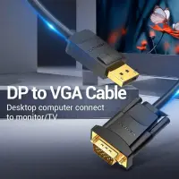 CABLE DP TO VGA 2M/BLACK HBLBH VENTION – pilt 2