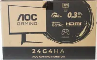 AOC 24G4HA 23,8“ 1920x1080/16:9/300 cd/m²/1 ms/HDMI, DisplayPort, Headphone out | SALE OUT. | 24G4HA | 24 " | Fast IPS | FHD | 16:9 | 200 Hz | 0.5 ms | 1920 x 1080 pixels | 300 cd/m² | HDMI ports quantity 2 | Black, Red | Warranty 36 month(s) | DAMAGED PACKAGING