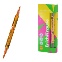 Tekstimarker kahe otsaga ERICH KRAUSE Visioline V-16 Brush Neon oranž