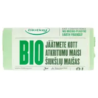 Prügikott 8L (390x410mm) 15mic biolagunev komposteeritav BIOBAG 25tk