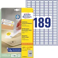 Kleebisetikett AVERY Zweckform 25,4x10mm 189 lehel 25 lehte eemaldatav (L4731-25)