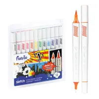 Viltpliiats pintsel otsaga + tindipliiats FIORELLO Sketch 12 värvi