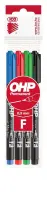 Kilemarker permanentne OHP ICO F 0,5mm 4 värvi komplekt