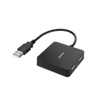 HAMA USB Hub, 4 liidest, USB 2.0, must - USB jagaja