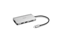 Kensington UH1400P Mobile Hub/Docking Station, 8-in-1 USB-C, Gray