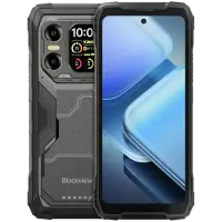 Blackview XPLORE 1X Rugged Phone 5G 6.78 inch FHD 2460x1080 120Hz + 2.01 inch 296x240 12/256Gb MT 7050 Octa-Core 2.4GHz 50MP Front 108+20MP Rear Cam Night vision WiFi6 NFC 10000mAh MIL-STD-810H Android 15 Black
