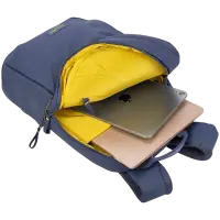 The Laser backpack for 15.6'' laptops and 16'' MacBooks, made from water-resistant resin-coated fabric obtained from recycled plastic, features a compact design and excellent pocket organization. – pilt 4