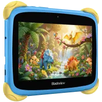Blackview Link 1 Kids Mini WiFi6 7-inch 1024x600 HD+ 60Hz RK3562 2.0Hz 3GB+32GB 3000mAh Cam 2MP 5MP Stylus glass protector Handle Stand design Android 16 Brave Blue – pilt 2
