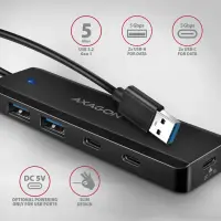 Axagon HUE-C2A jaotur USB 3.2 Gen 1 (3.1 Gen 1) Type-A 5000 Mbit/s Must – pilt 9