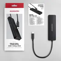Axagon HUE-C2C jaotur USB 3.2 Gen 1 (3.1 Gen 1) Type-C 5000 Mbit/s Must – pilt 4
