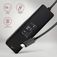 Axagon HUE-C2C jaotur USB 3.2 Gen 1 (3.1 Gen 1) Type-C 5000 Mbit/s Must – pilt 7