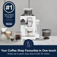 Delonghi | Coffee maker | Rivelia EXAM440.55.W | Pump pressure 19 bar | Built-in milk frother | Fully Automatic | 1450 W | Arctic White – pilt 12