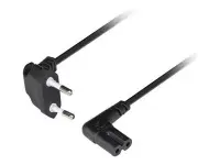 Lanberg CEE 7/16 to EC 320 C7 Euro (radio) power cord 1.8m angled VDE | CA-C7CA-12CC-0018-BK