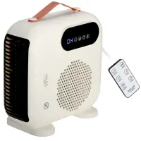 Adler LED Fan Heater with Remote Control | AD 7756 | Fan heater | 2000 W | Beige | IPX0