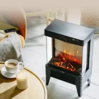 Adler LED electric fireplace with remote control | AD 7755 | Ceramic Heater | 2000 W | Number of power levels 2 | Black – pilt 3
