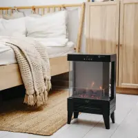 Adler LED electric fireplace with remote control | AD 7755 | Ceramic Heater | 2000 W | Number of power levels 2 | Black – pilt 7