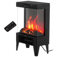 Adler LED electric fireplace with remote control | AD 7755 | Ceramic Heater | 2000 W | Number of power levels 2 | Black – pilt 8