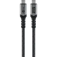 Goobay USB-C Cable, USB4, 1.8 m, bBack/Silver | USB-C to USB-C